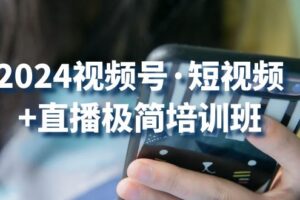 2024视频号短视频+直播极简培训班：抓住视频号风口，流量红利-麦资源网