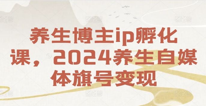 *博主ip孵化课，2024*自媒体旗号变现
