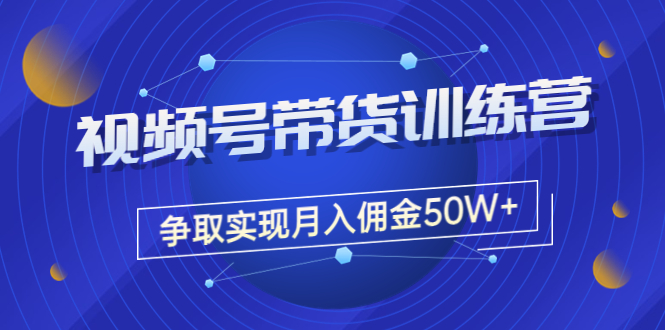 图片[1]-（3235期）收费4980的《视频号带货训练营》争取实现月入佣金50W+（课程+资料+工具）