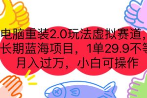 （7037期）电脑重装2.0玩法虚拟赛道，长期蓝海项目 一单29.9不等 月入过万 小白可操作-麦资源网