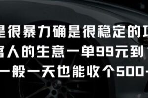 不是很暴力确是很稳定的项目只做富人的生意一单99元到199元【揭秘】-麦资源网