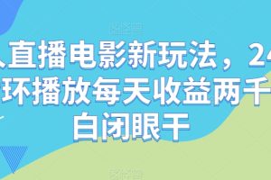 无人直播电影新玩法，24小时循环播放每天收益两千+小白闭眼干【揭秘】-麦资源网
