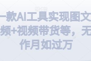 利用一款AI工具实现图文带货+中视频+视频带货等，无脑操作月如过万【揭秘】-麦资源网