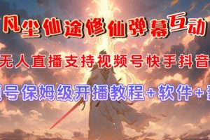 视频号无人直播修仙养成类弹幕互动，游戏玩法多，吸金能力强，自带流量加成-麦资源网