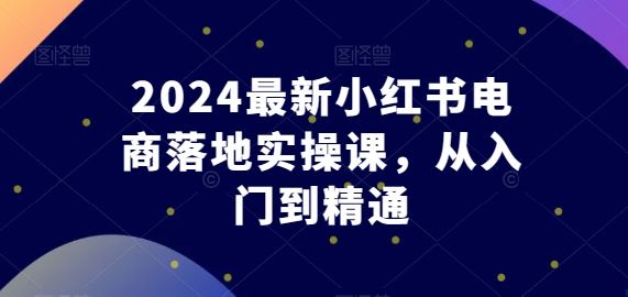 2024*小红书电商落地实操课，从入门到精通