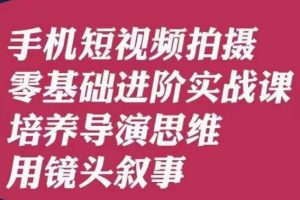 手机短视频拍摄零基础进阶实战课，培养导演思维用镜头叙事唐先生-麦资源网