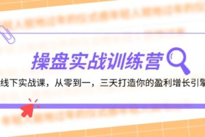 （12275期）操盘实操训练营：线下实战课，从零到一，三天打造你的盈利增长引擎-麦资源网