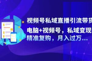 （12249期）视频号私域直播引流带货：电脑+视频号，私域变现，精准复购，月入过万…-麦资源网