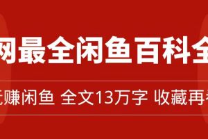 (7472期)全网最全闲鱼百科全书,全文13万字左右,带你玩赚闲鱼卖货,从0到月入过万-麦资源网