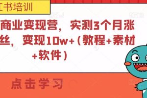 小书红商业变现营，实测3个月涨18w粉丝，变现10w+(教程+素材+软件)-麦资源网