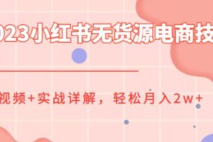 2023小红书无货源电商技巧教程，轻松月入2w+，视频+实战详解【揭秘】-麦资源网