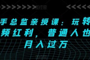 快手总监亲授课：玩转短视频红利，普通人也能月入过万-麦资源网