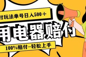最新赔付玩法,家用电器赔付,100%赔付,目前蓝海号称单号日入500+【仅揭秘】-麦资源网