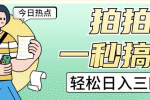 拍拍照一秒搞定轻松日入三四百玩法无偿分享给你【揭秘】-麦资源网