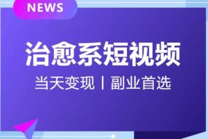 【独家首发】日引流500+的治愈系短视频，当天变现，小白月入过万首-麦资源网