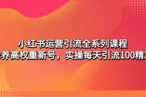 （4950期）小红书运营引流全系列课程：教你养高权重新号，实操每天引流100精准粉-麦资源网