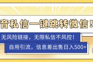 （7350期）外面卖1980的技术！抖音私信一键跳转微信！无风险卡片不屏蔽！-麦资源网