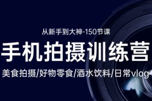 （10532期）手机拍摄训练营：美食拍摄-好物零食-酒水饮料-日常vlog/新手到大神-150节-麦资源网