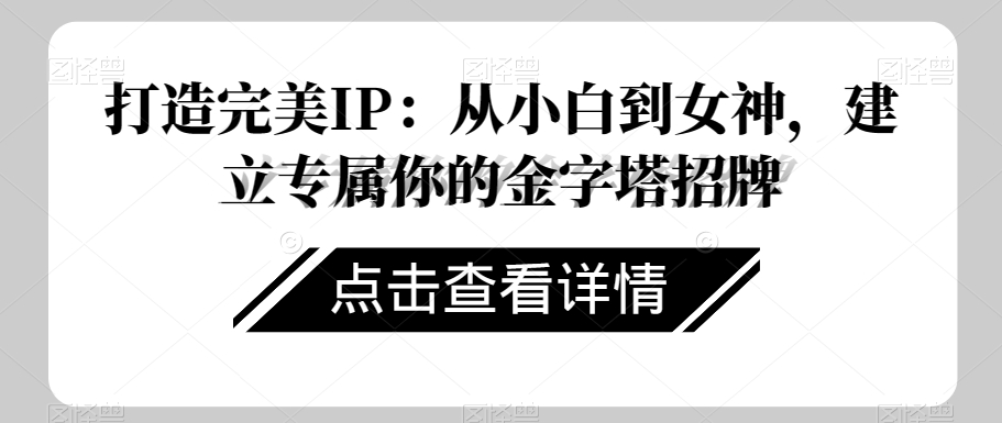 打造*IP：从小白到女神，建立专属你的金字塔招牌
