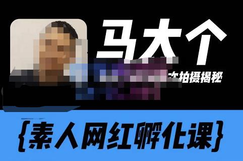 马大个素人网红孵化课【更新60节】，长期稳定变现，倒推账号*，自我创号与选人孵化