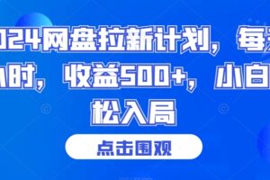 2024网盘拉新计划，每天1小时，收益500+，小白轻松入局【揭秘】-麦资源网