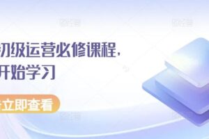京东初级运营必修课程，从零开始学习-麦资源网