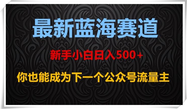 *蓝海赛道，新手小白日入500+，你也能成为下一个公众号流量主【揭秘】
