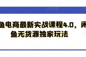 闲鱼电商最新实战课程4.0，闲鱼无货源独家玩法-麦资源网