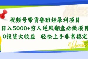 视频号带货鲁班经暴利项目，穷人逆风翻盘必做项目，0投资大收益轻松上手非常稳定【揭秘】-麦资源网