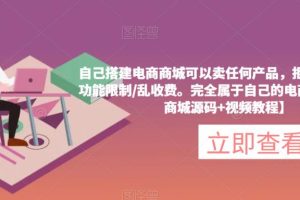 自己搭建电商商城可以卖任何产品，完全属于自己的电商平台【拼团商城源码+视频教程】-麦资源网