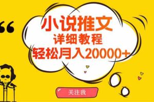 （10000期）简单操作，月入20000+，详细教程！小说推文项目赚钱秘籍！-麦资源网