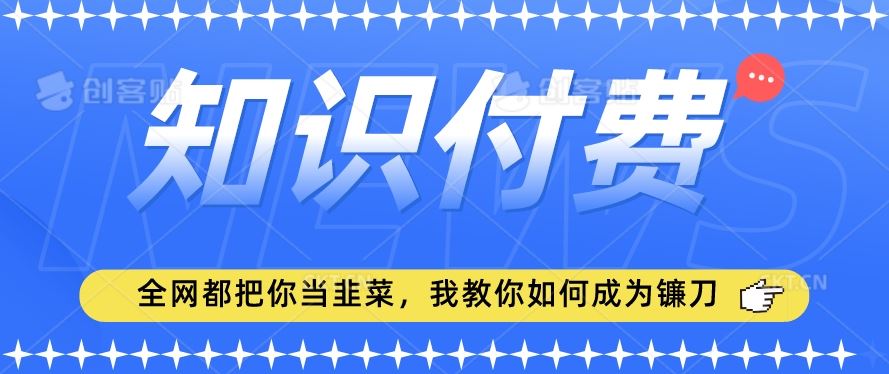 2024*知识付费项目，小白也能轻松入局，*都在教你做项目，我教你做镰刀【揭秘】