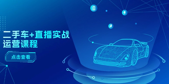 图片[1]-（11166期）二手车+直播实战运营课程：直播推荐/短视频推荐/千川投放/直播全流程