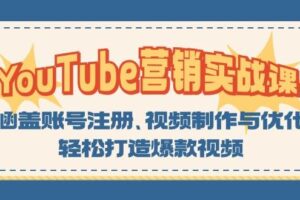 （13128期）YouTube-营销实战课：涵盖账号注册、视频制作与优化，轻松打造爆款视频-麦资源网