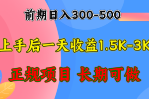 （12975期）前期收益300-500左右.熟悉后日收益1500-3000+，稳定项目，全年可做-麦资源网