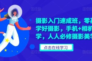 摄影入门速成班，零基础轻松学好摄影，手机+相机摄影教学，人人必修摄影美学-麦资源网