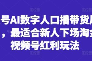 视频号AI数字人口播带货风口项目,最适合新人下场淘金的视频号红利玩法-麦资源网