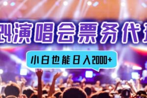 （12867期）2024演唱会票务代理，全网最低价票务渠道，小白也能轻松日入2000+-麦资源网