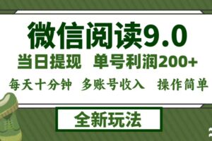 （12812期）微信阅读9.0新玩法，每天十分钟，0成本矩阵操作，日入1500+，无脑操作…-麦资源网