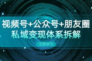视频号+公众号+朋友圈私域变现体系拆解，全体平台流量枯竭下的应对策略-麦资源网