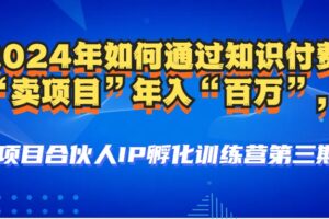（12877期）2024年普通人如何通过知识付费“卖项目”年入“百万”人设搭建-黑科技…-麦资源网