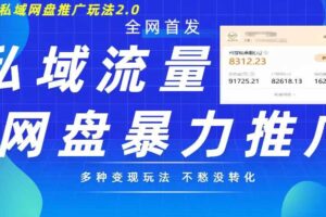 最新暴力私域网盘拉新玩法2.0，多种变现模式，并打造私域回流，轻松日入500+【揭秘】-麦资源网