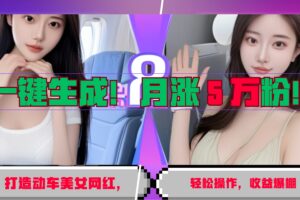 一键生成！AI 打造动车美女网红，轻松操作月涨5万粉，收益爆棚-麦资源网