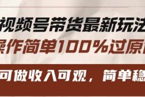 （13337期）视频号带货最新玩法，操作简单100%过原创，新手可做收入可观，简单稳定！-麦资源网