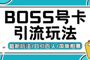 Boss直聘流量卡引流变现玩法，日引200+创业粉【揭秘】-麦资源网