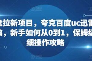 网盘拉新项目，夸克百度uc迅雷一起搞，新手如何从0到1，保姆级详细操作攻略-麦资源网