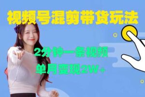 视频号混剪玩法，2分钟一条视频，单月变现2W+【揭秘】-麦资源网