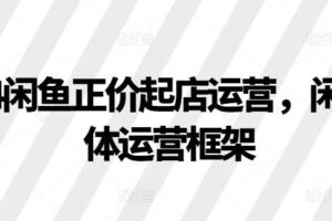 2024闲鱼正价起店运营，闲鱼整体运营框架-麦资源网
