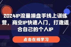 2024IP流量操盘手线上训练营，商业IP快速入门，打造适合自己的个人IP-麦资源网