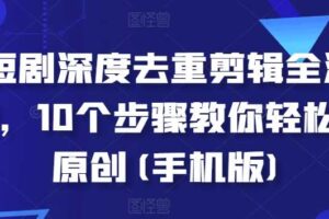 短剧深度去重剪辑全流程，10个步骤教你轻松过原创(手机版)-麦资源网